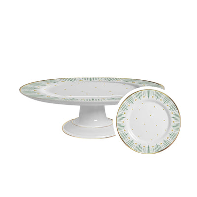 Boleira Média Donatella Filete Ouro 29cm Cerâmica Alleanza