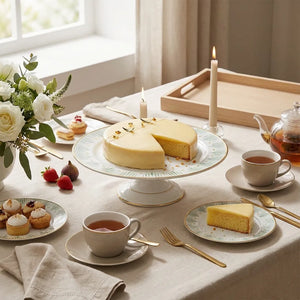 Boleira Média Donatella Filete Ouro 29cm Cerâmica Alleanza