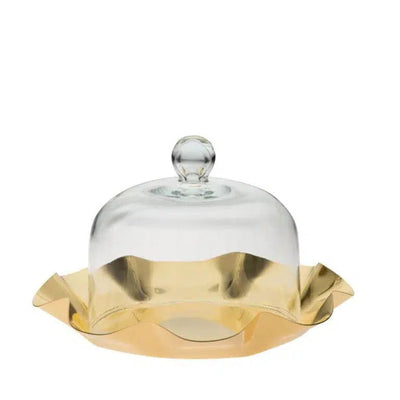 Boleira Média Fiori Inox com Revestimento em Ouro 24k Riva