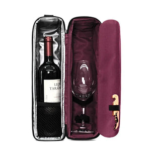 Bolsa Térmica Porta Vinho Lisa Preta para 2 Vinhos