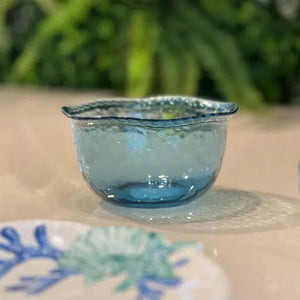 Bowl Acrílico Detalhe Borda Azul 15,3x15,3x7,7cm