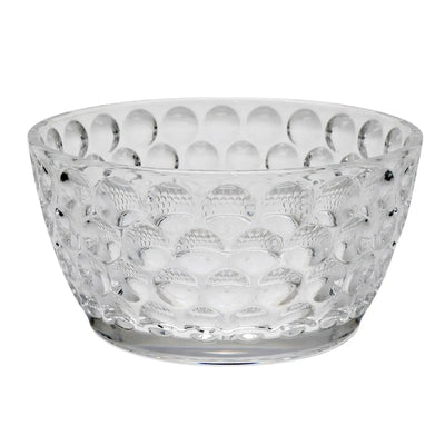 Bowl Acrílico Lapidado Círculos Transparente 14x14x7cm