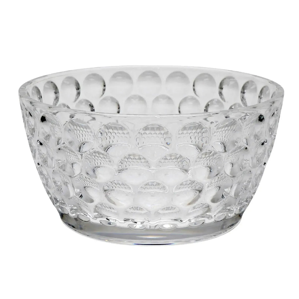 Bowl Acrílico Lapidado Círculos Transparente 14x14x7cm