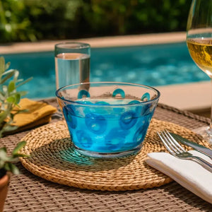 Bowl Acrílico Textura Círculos Azul 14x14x7cm