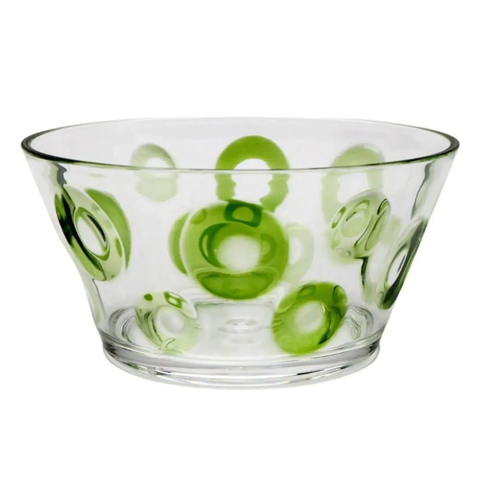Bowl Acrílico Textura Círculos Verde 14x14x7cm