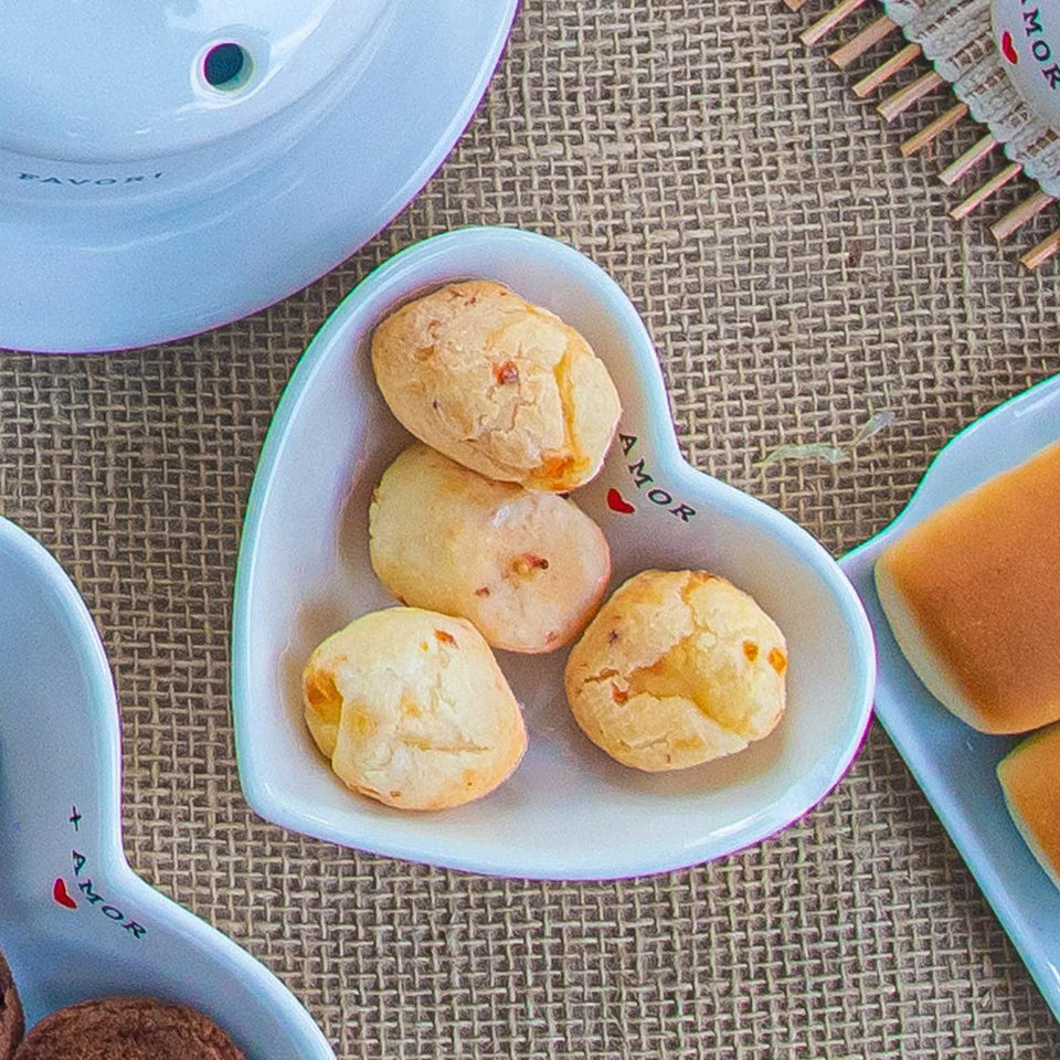 Bowl Coração Pequeno em Cerâmica Receita da Felicidade