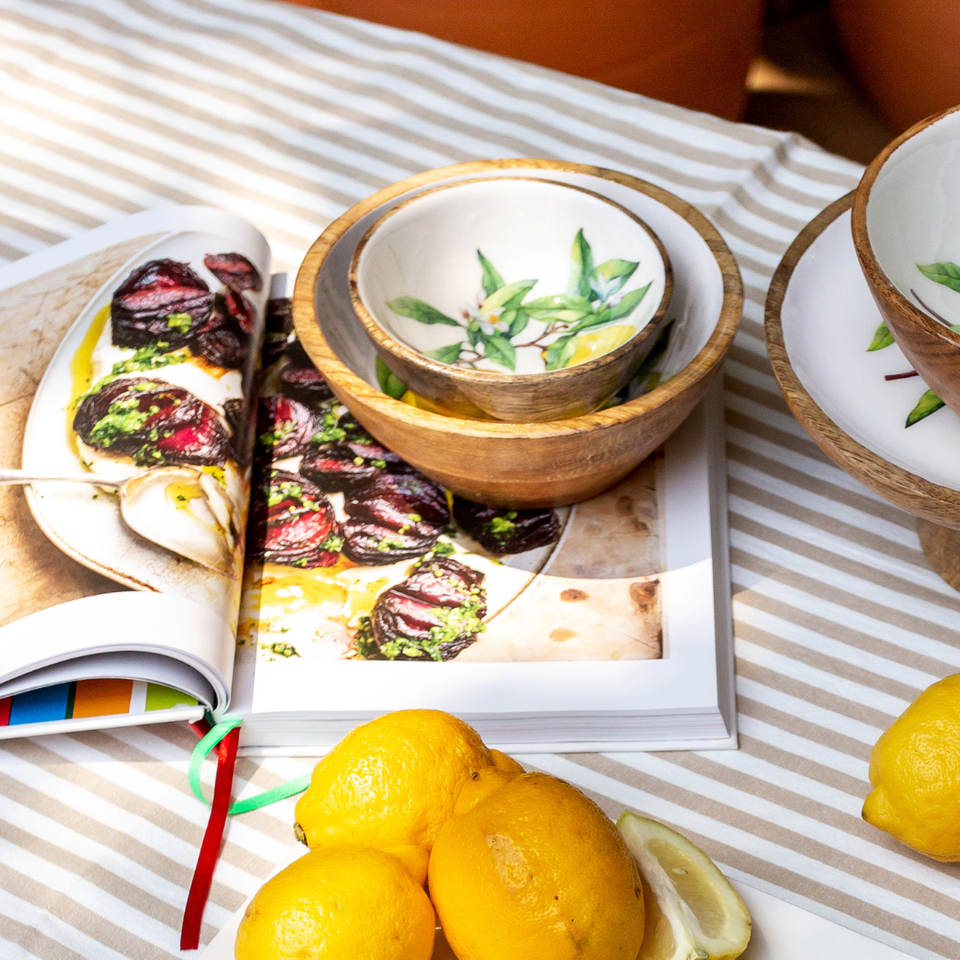 Bowl Médio Madeira Gourmet Limão Siciliano Object Bahali 25cm