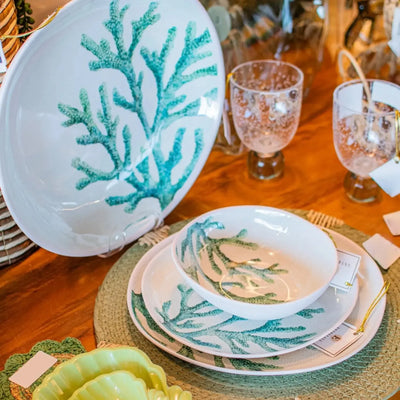 Bowl Melamina Desenho Coral Verde 18x16,5x5,6cm