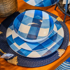 Bowl Melamina Xadrez Azul 18,8x18,8x6cm