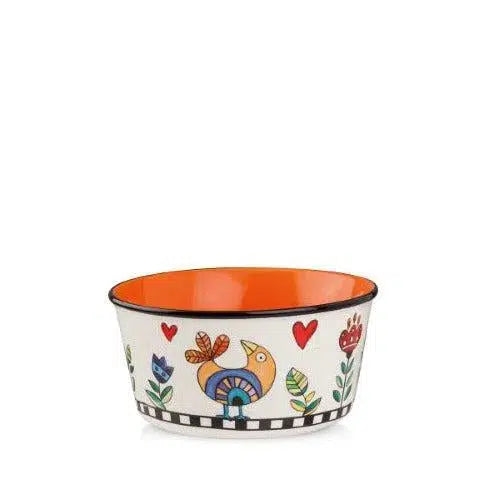 Bowl New Bone China Porcelana Laranja Cocoricó 460ml Egan