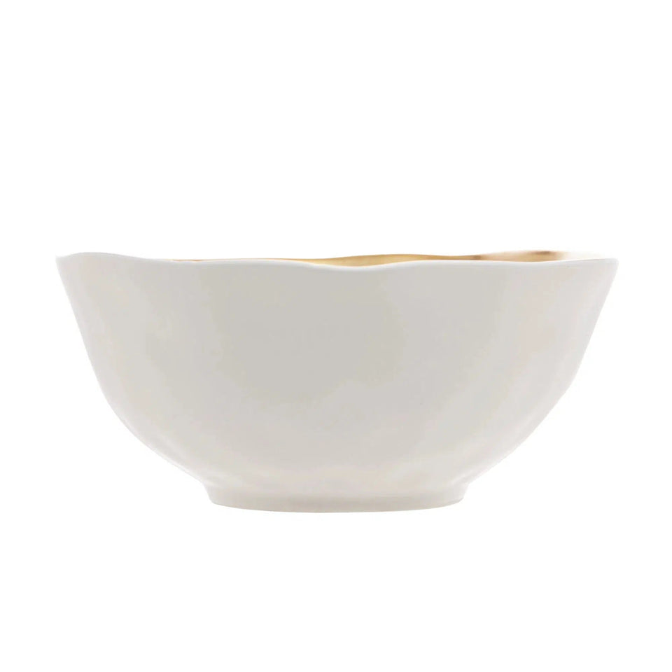 Bowl Porcelana Dubai Branco/Dourado 15x6cm