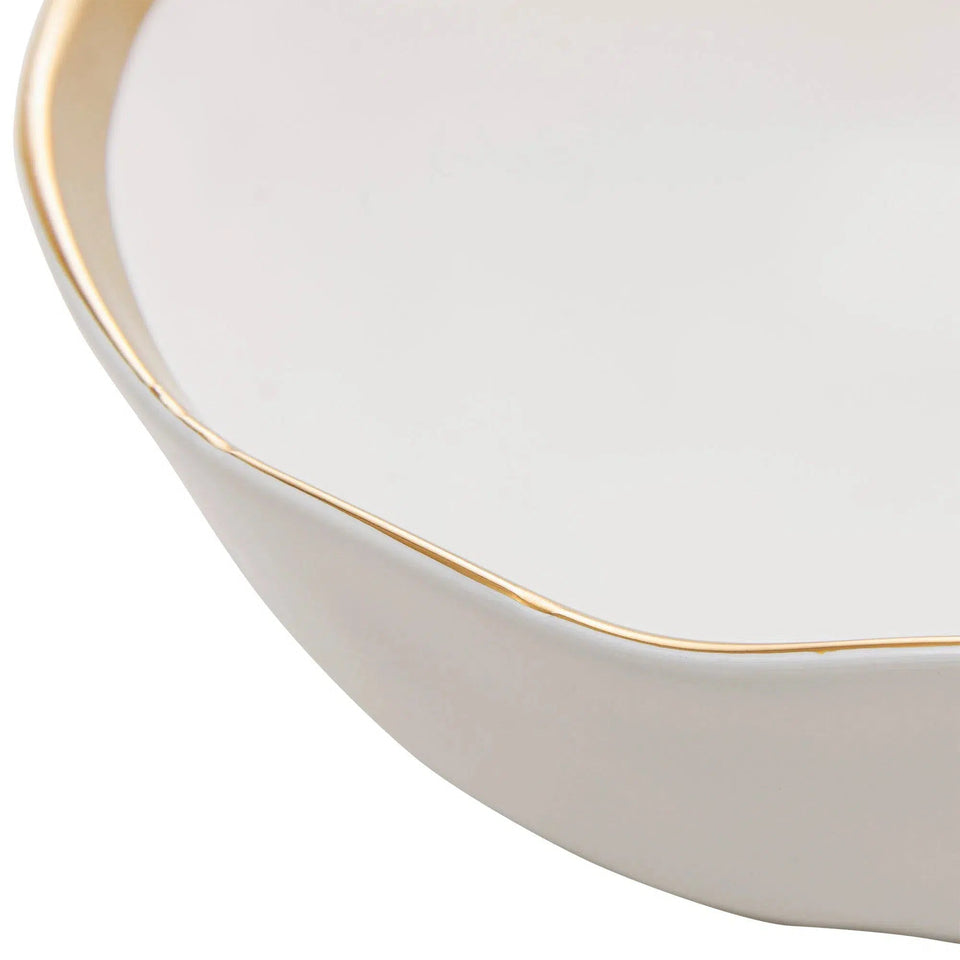 Bowl Porcelana Dubai Branco/Dourado 15x6cm