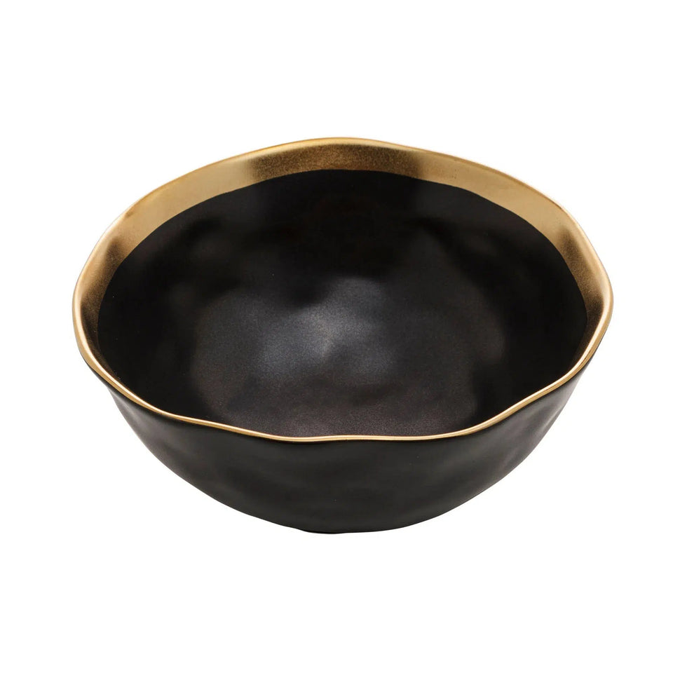 Bowl Porcelana Dubai Preto/Dourado 15x6cm