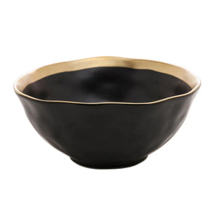 Bowl Porcelana Dubai Preto/Dourado 15x6cm