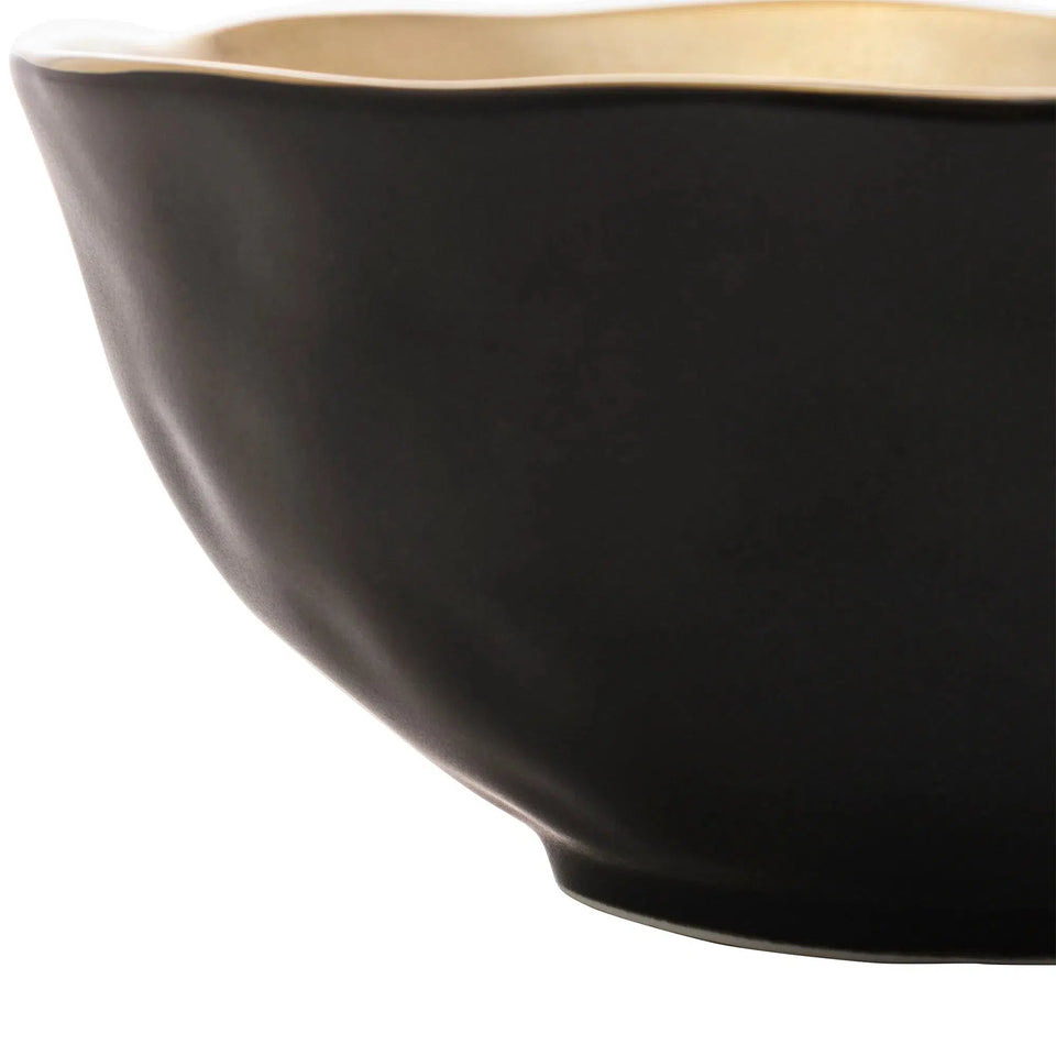 Bowl Porcelana Dubai Preto/Dourado 15x6cm