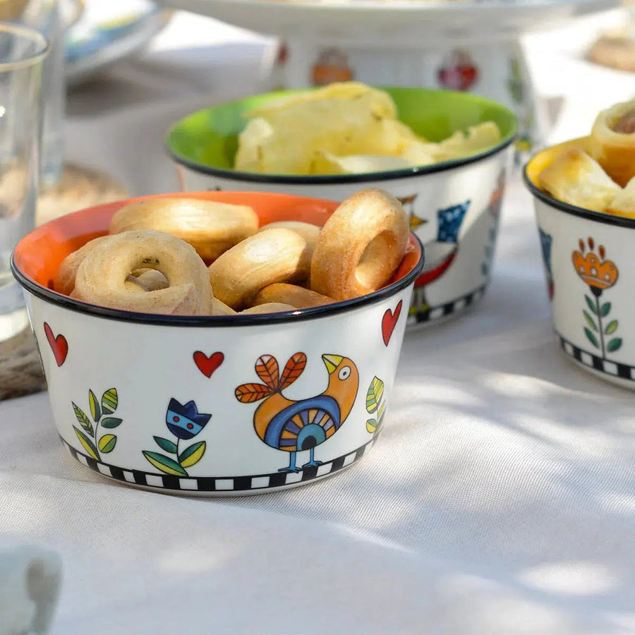 Bowl Porcelana New Bone China Laranja Cocoricó 460ml Egan