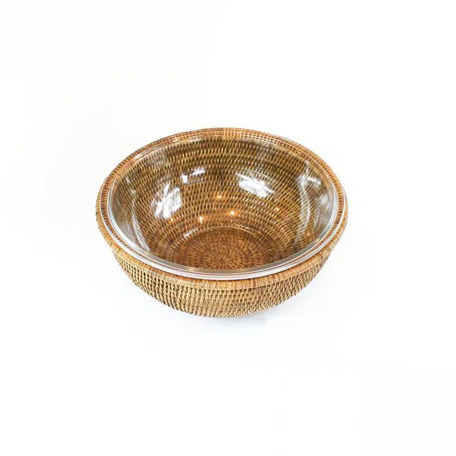 Bowl Refratário 22cm com Suporte em Rattan Maya