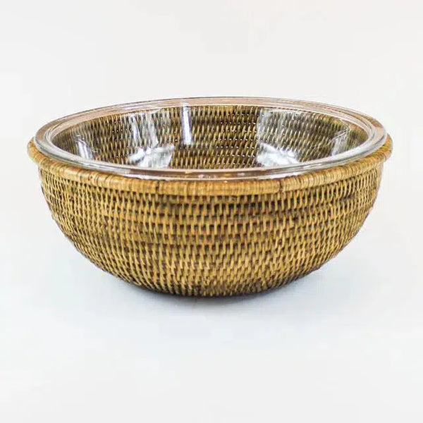 Bowl Refratário 31cm com Suporte em Rattan Maya