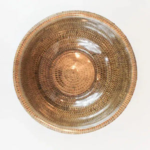 Bowl Refratário 31cm com Suporte em Rattan Maya