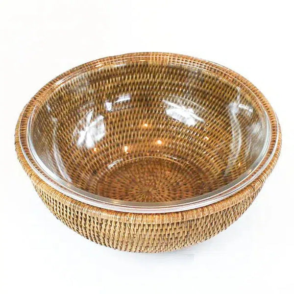 Bowl Refratário 31cm com Suporte em Rattan Maya