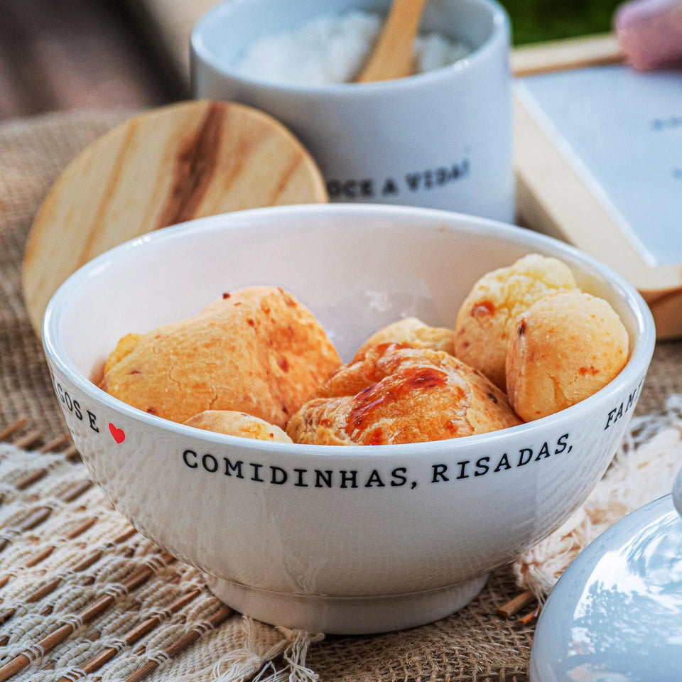 Bowl Tigela em Porcelana Receita da Felicidade