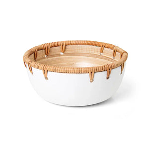 Bowl em Rattan Duo 15cm Branco