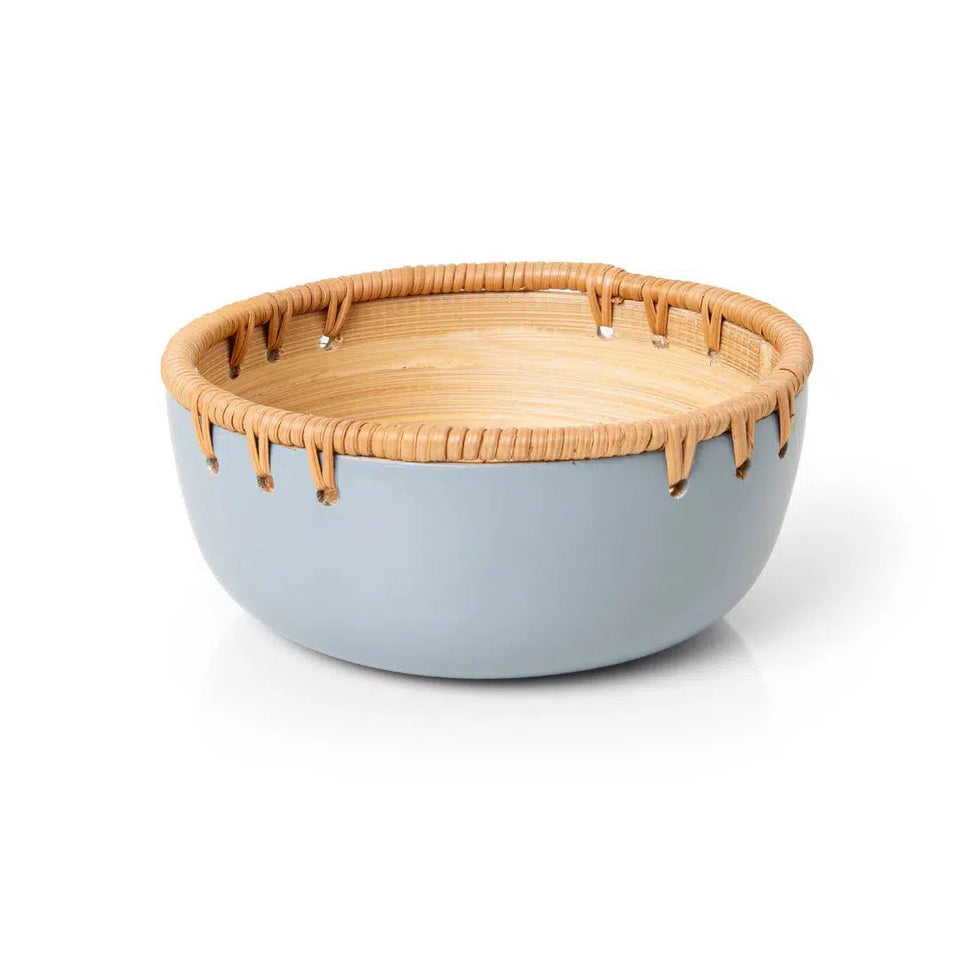 Bowl em Rattan Duo 15cm Cinza