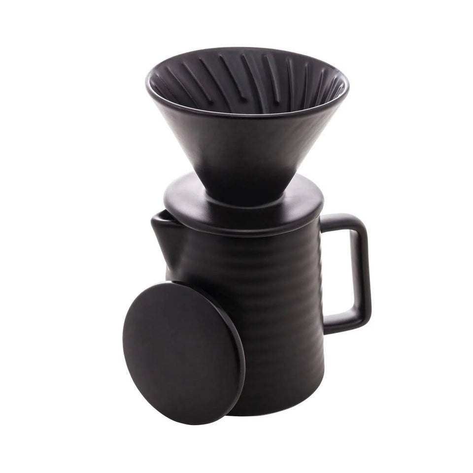 Bule Com Suporte para Filtro e Tampa Cerâmica Preto 600ml