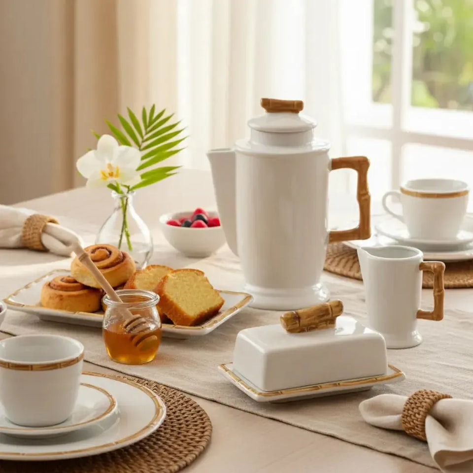 Bule Médio Cerâmica Bambu 600ml Scalla