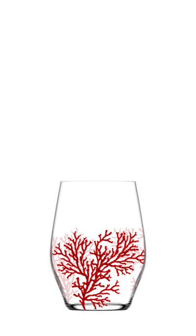 Jogo 6 Copos Sante Stemless Wine em Cristal Ecológico 455ml Coral Vermelho