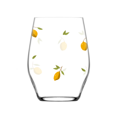 Jogo 6 Copos Sante Stemless Wine em Cristal Ecológico 455ml Limão