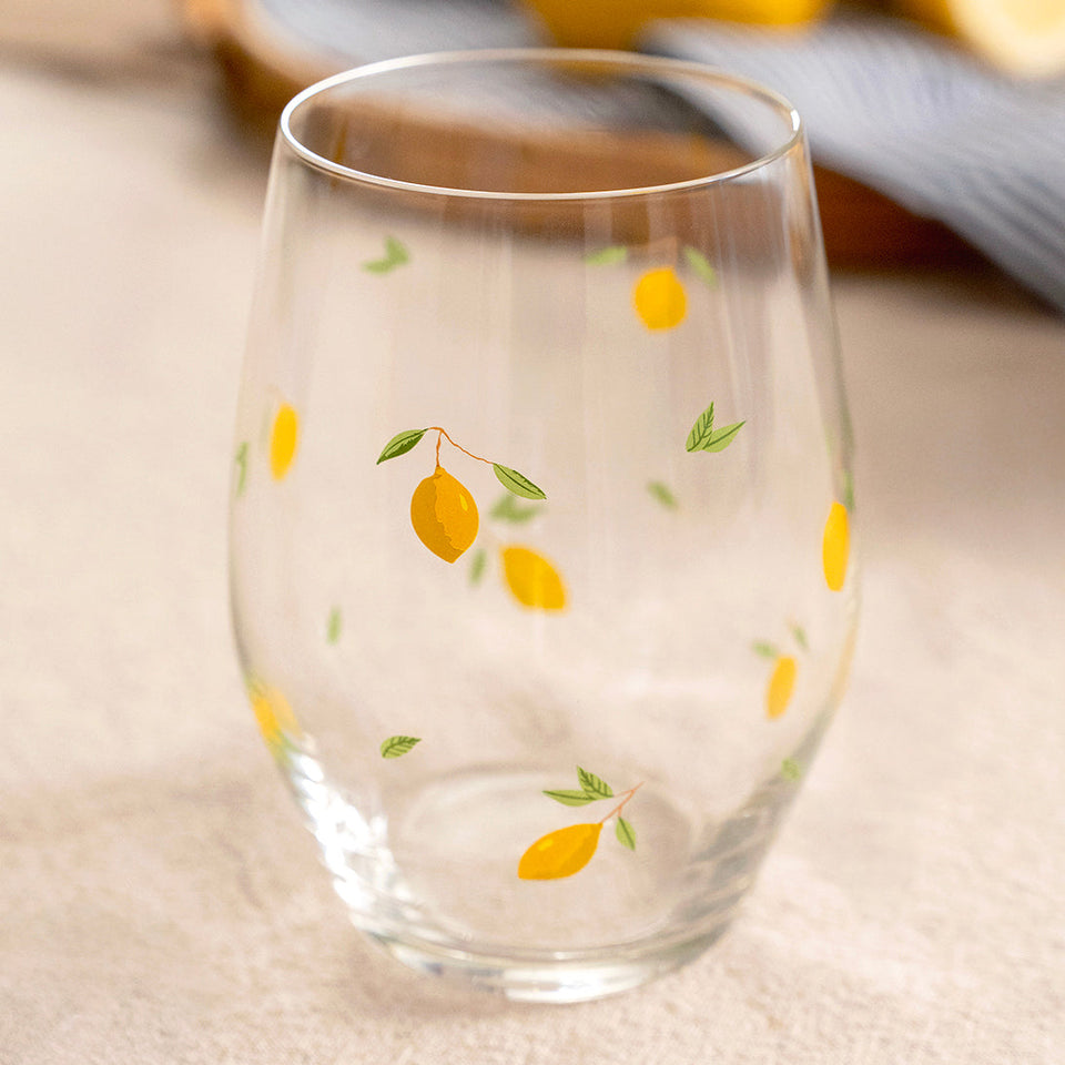 Jogo 6 Copos Sante Stemless Wine em Cristal Ecológico 455ml Limão