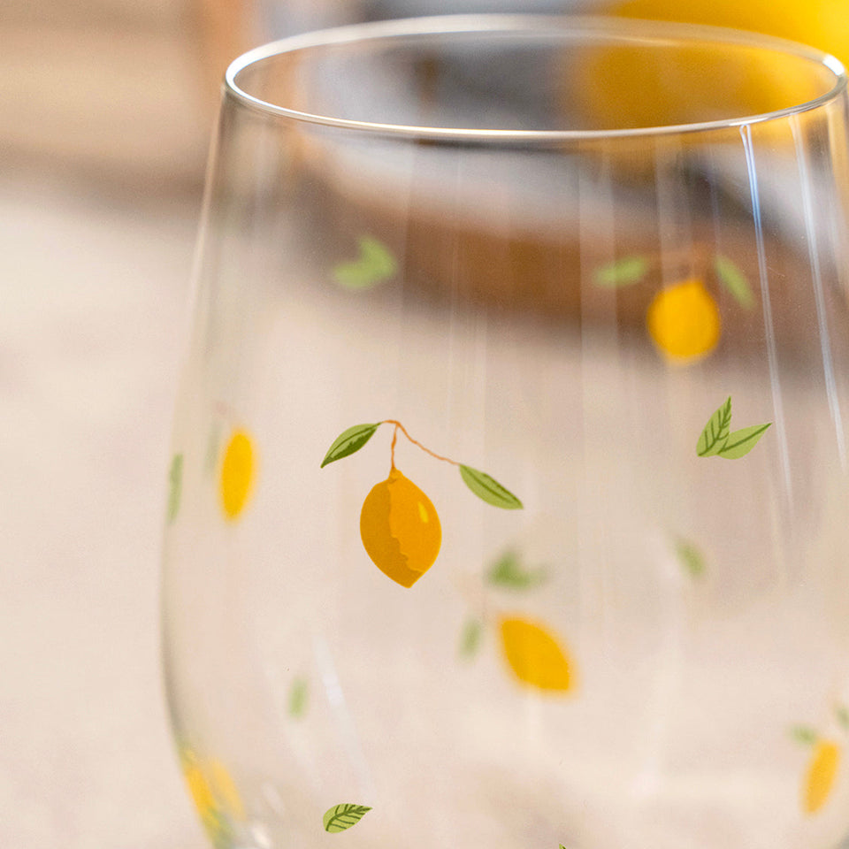 Jogo 6 Copos Sante Stemless Wine em Cristal Ecológico 455ml Limão