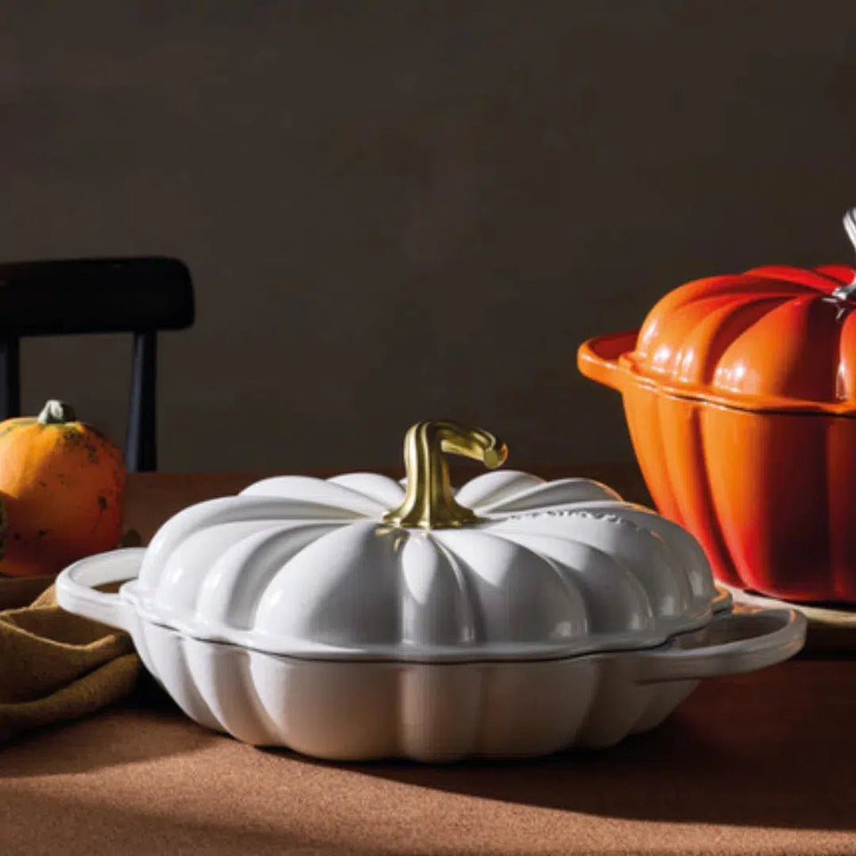 Caçarola Buffet Abóbora Halloween Signature Branco 2,5L 28cm Le Creuset