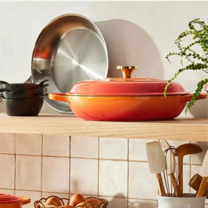 Caçarola Buffet Signature Flamme Dorée com Pegador Dourado 3,5L 30cm Le Creuset