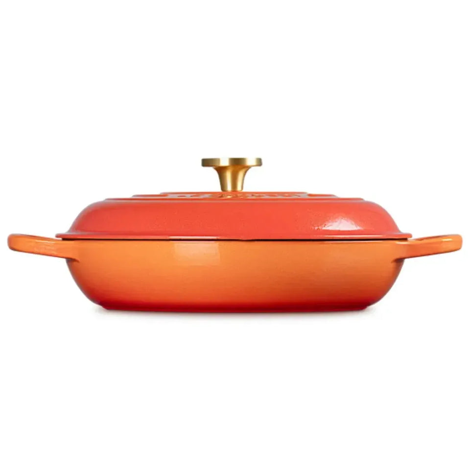 Caçarola Buffet Signature Flamme Dorée com Pegador Dourado 3,5L 30cm Le Creuset