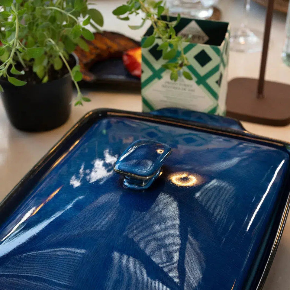 Caçarola Cerâmica Azul 33x22x11,3cm Refúgio