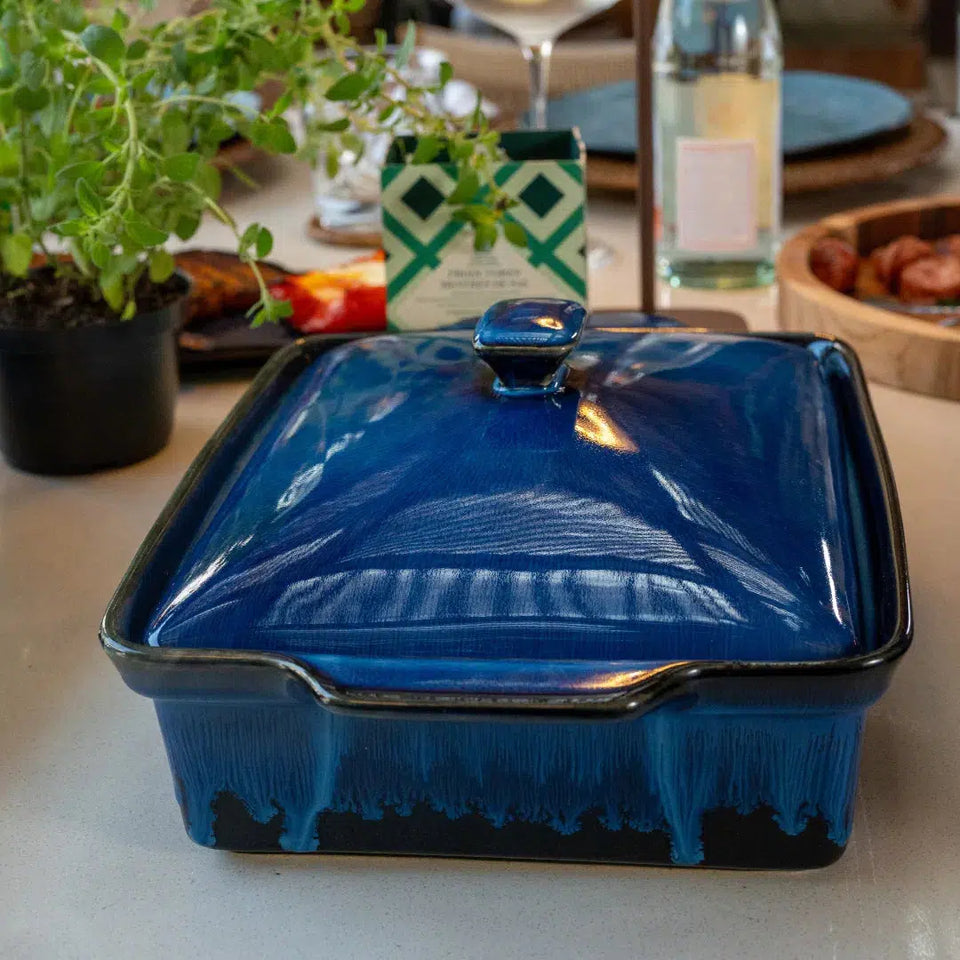 Caçarola Cerâmica Azul 33x22x11,3cm Refúgio