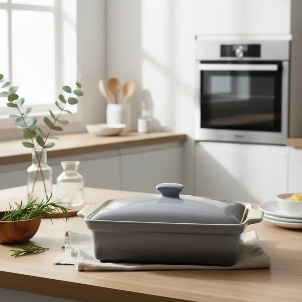 Caçarola Cerâmica Cinza Degradê 33x22x11,3cm Atmosfera