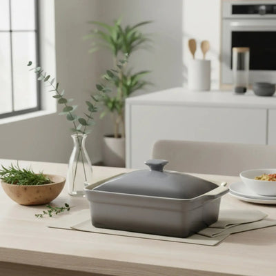 Caçarola Cerâmica Cinza Degradê 36,2x25,5x15cm Atmosfera