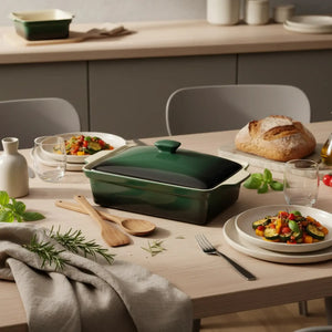 Caçarola Cerâmica Verde Degradê 33x22x11,3cm Atmosfera