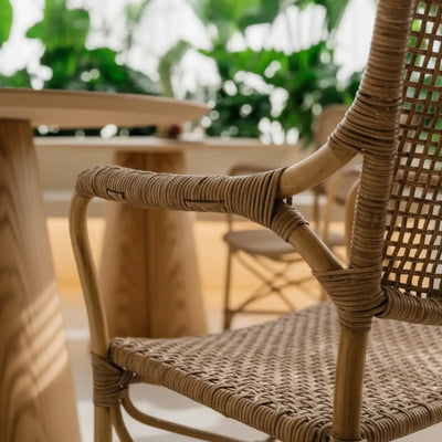 Cadeira Bistro Tohiti Rattan Bahali 53x58x92cm