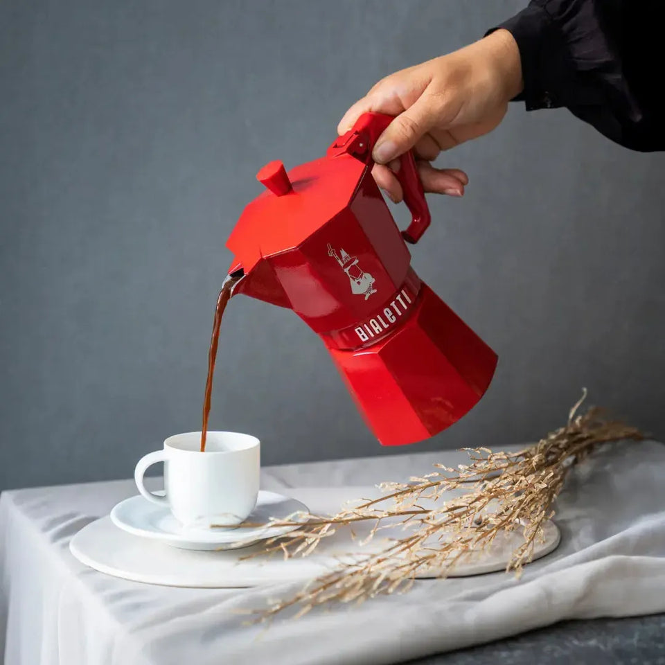 Cafeteira Moka Express Serve 3 Xícaras Exclusive Vermelha Bialetti