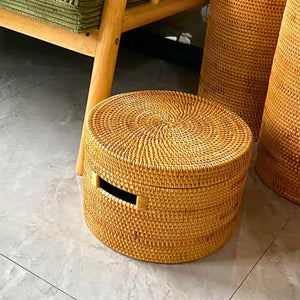 Caixa Redonda em Rattan Bahali 30x20cm