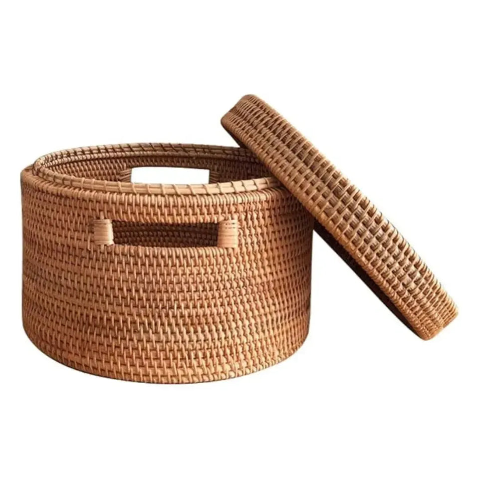 Caixa Redonda em Rattan Bahali 35x26cm