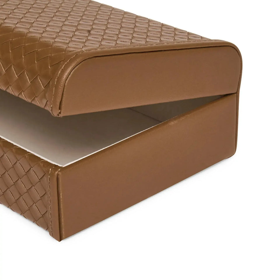 Caixa em MDF com Revestimento PU Marrom 8,5x26x16,5cm Mart