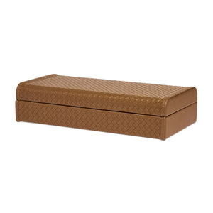 Caixa em MDF com Revestimento PU Marrom 8,5x36x18cm Mart
