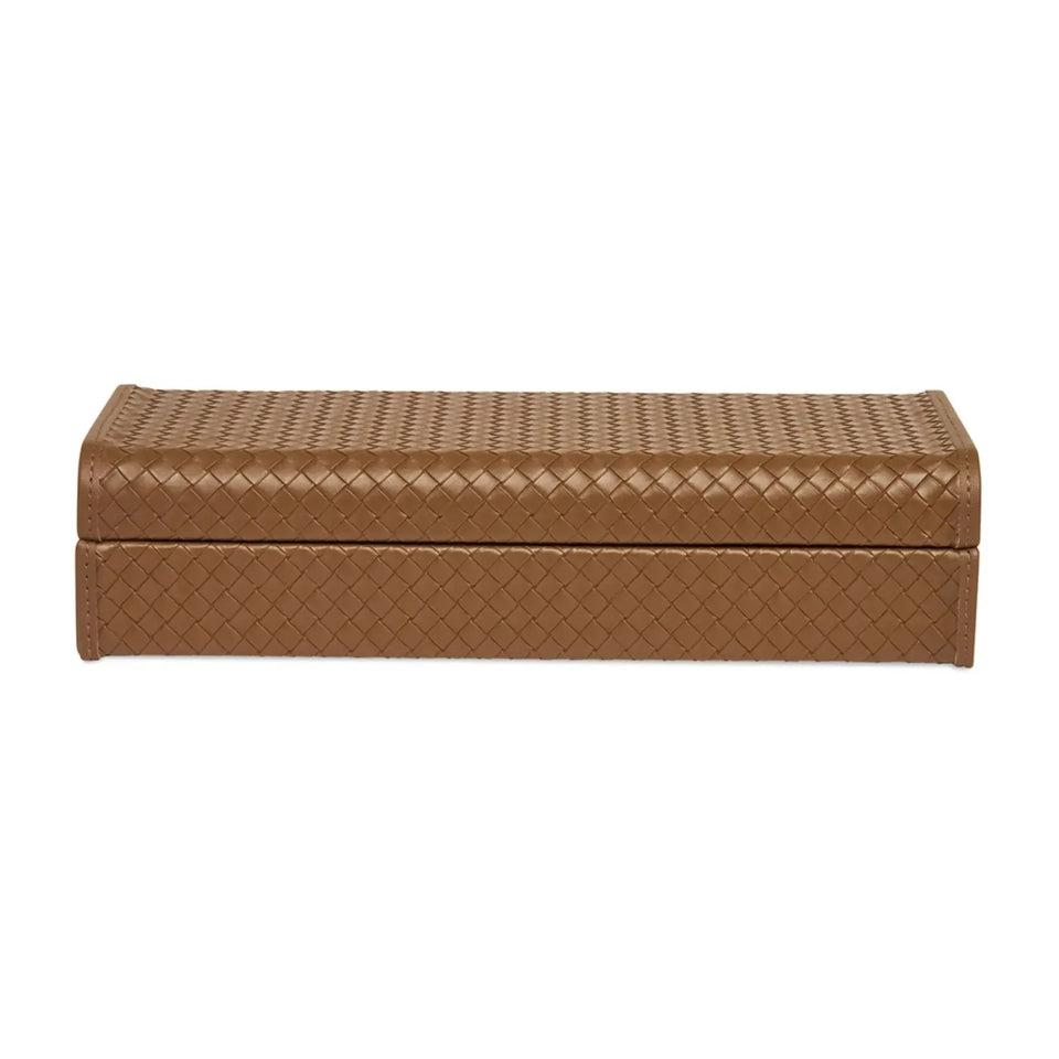 Caixa em MDF com Revestimento PU Marrom 8,5x36x18cm Mart
