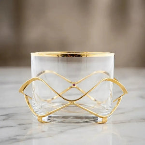 Caixinha Redonda Média Inox Diamante Craquele Inox Riva