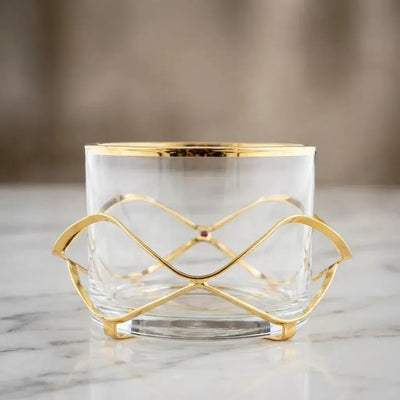 Caixinha Redonda Média Inox Diamante Craquele Inox Riva